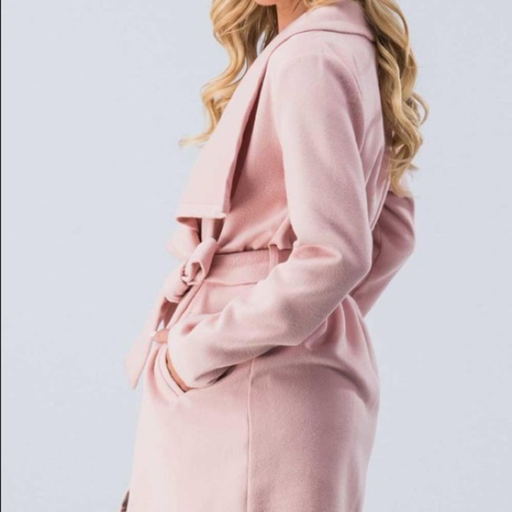 Drape Coat with Tie - Picture 7 of 8